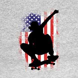Skateboarding - Skateboarding USA Flag T-Shirt